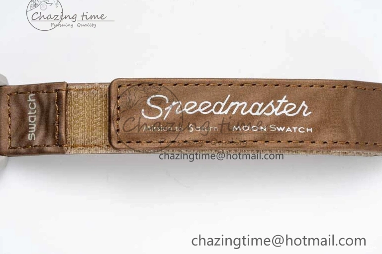 0418 Speedmaster Misson To Saturn 1:1 Best Edition Beige Dial On Nylon Strap Quartz Casual 7861